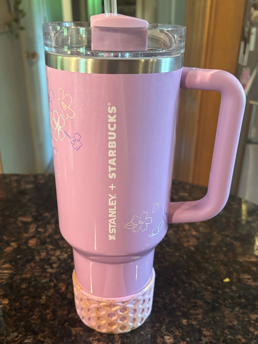 EUC Stanley Starbucks Sakura Blossom Philippines lavender includes boot